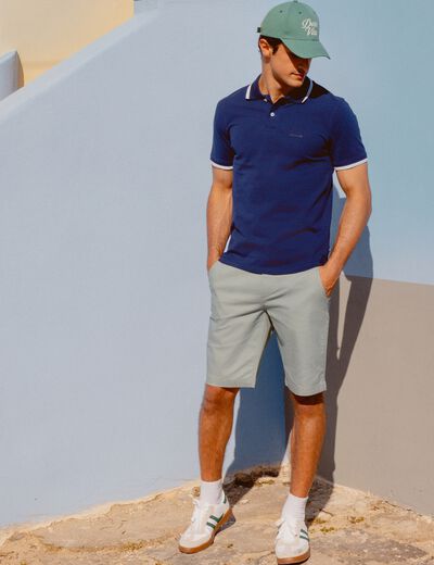 Polo éco-responsable bleu marine homme