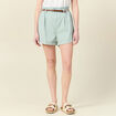 Short paperbag ceinturé vert pastel femme
