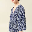 Robe évasée manches 3/4 bleu marine femme