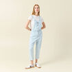 Salopette en denim denim bleach femme