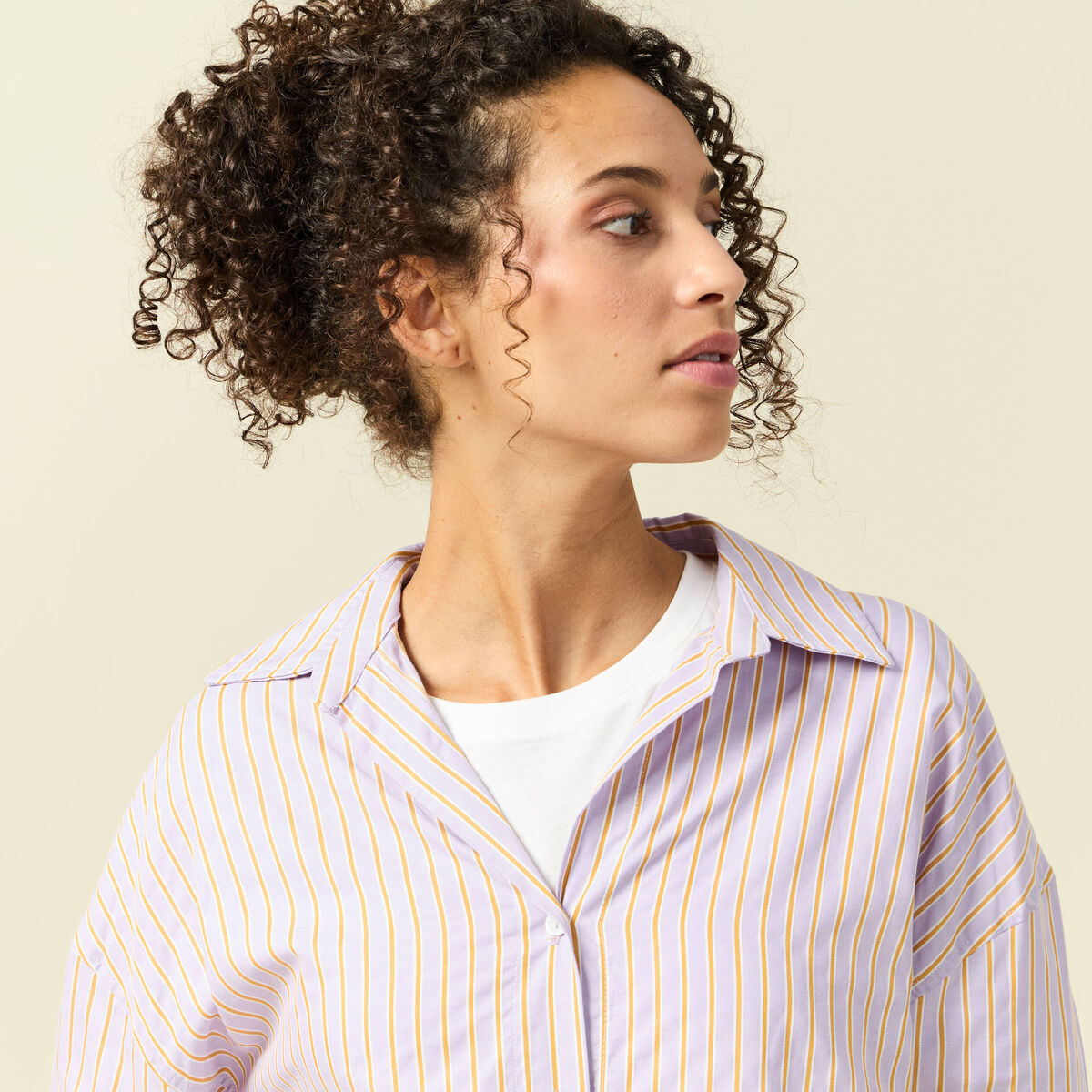 Chemise oversize en coton bleu ciel femme