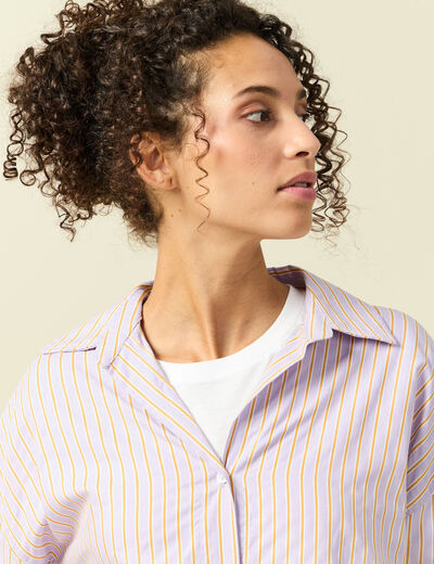 Chemise oversize en coton bleu ciel femme