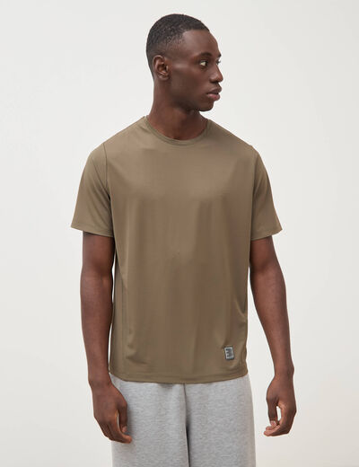 T-shirt col rond manches courtes taupe homme