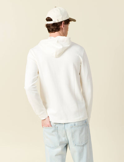 T-shirt à capuche ecru homme