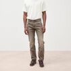 Jeans straight longueur 34 denim marron homme