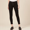 Jeans skinny zippé denim noir femme