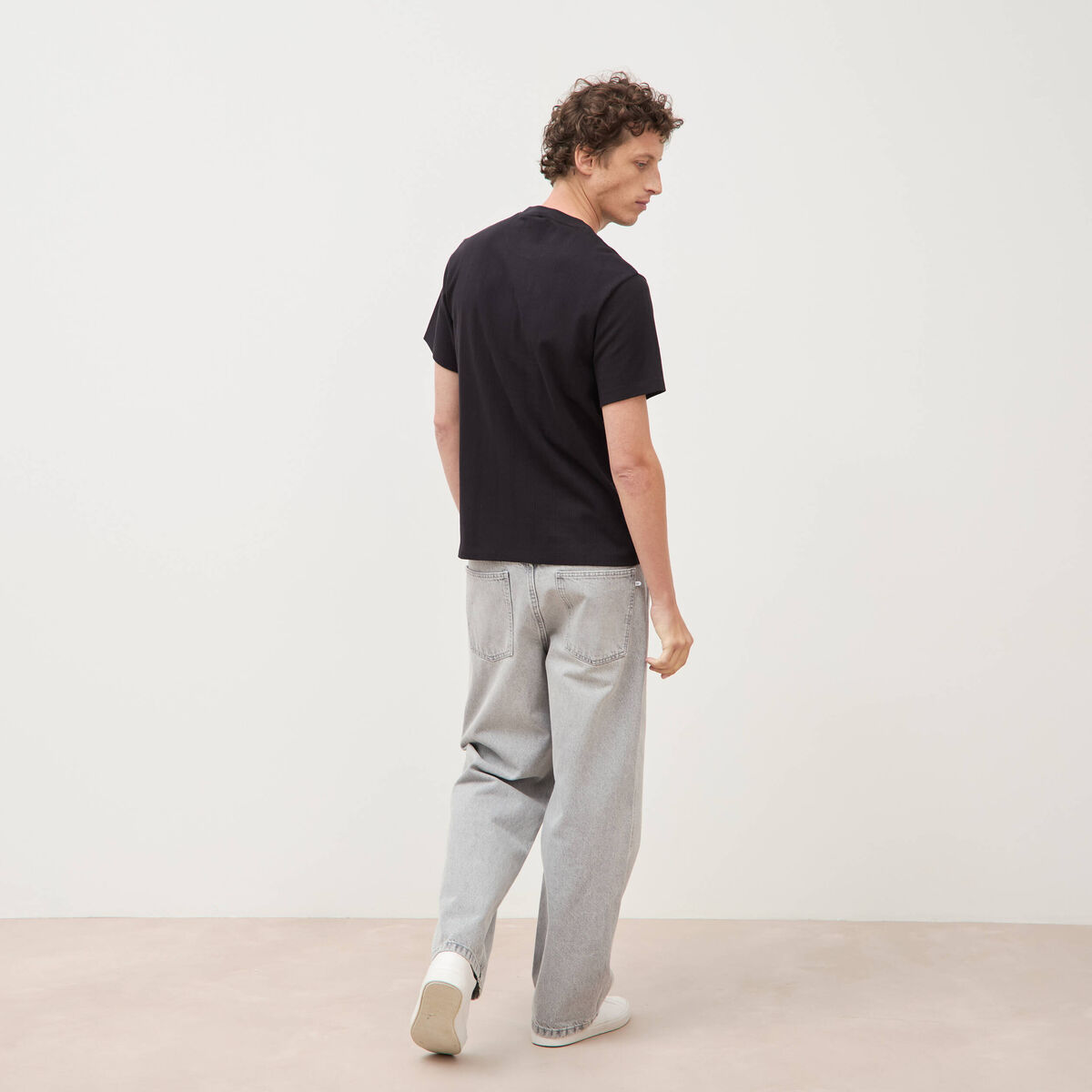 T-shirt en coton manches courtes noir homme