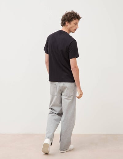 T-shirt en coton manches courtes noir homme