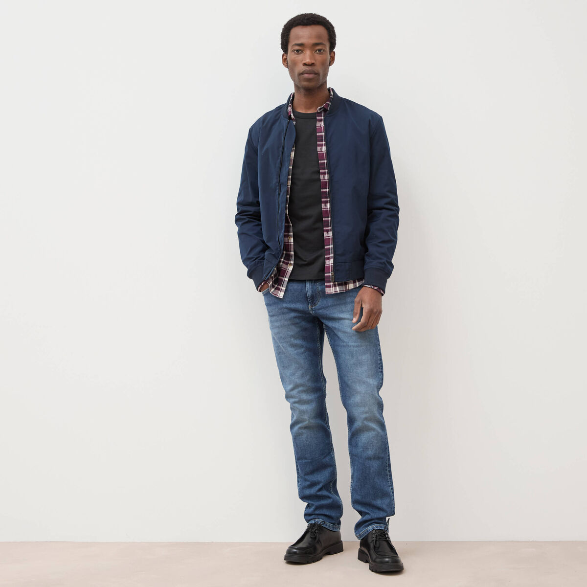 Jeans straight homme used L34 denim stone homme