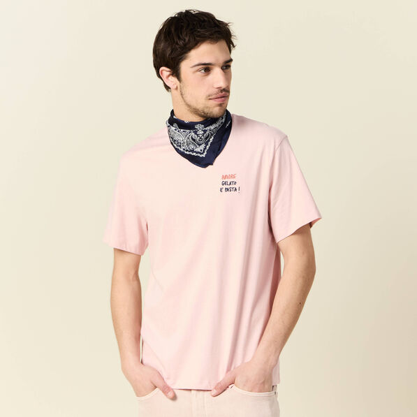 T-shirt manches courtes rose clair homme