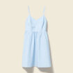 Robe &eacute;vas&eacute;e col V sans manches en coton bleu femme