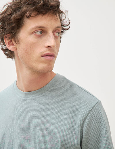 T-shirt col rond manches courtes vert clair homme