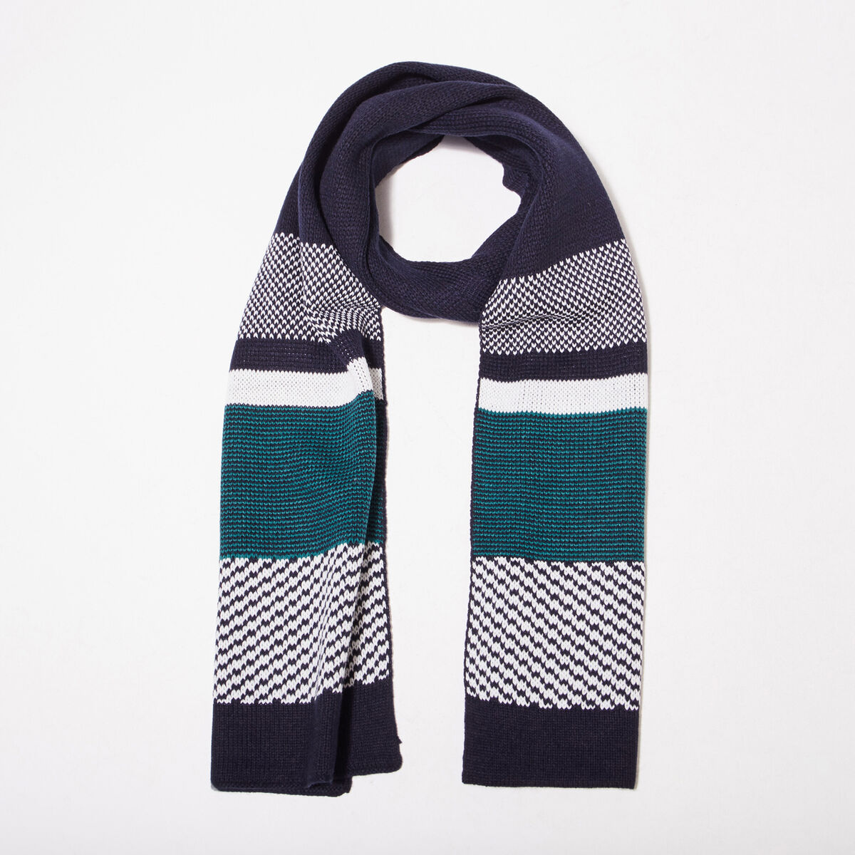 Écharpe tricotée bleu marine homme