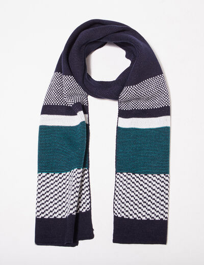 Écharpe tricotée bleu marine homme