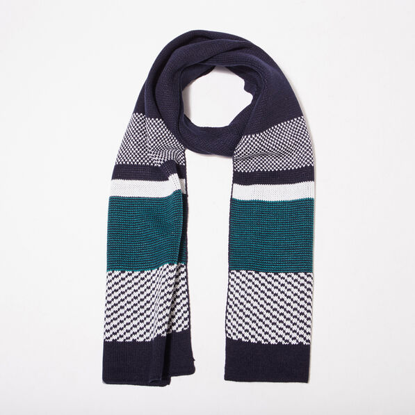 Écharpe tricotée bleu marine homme