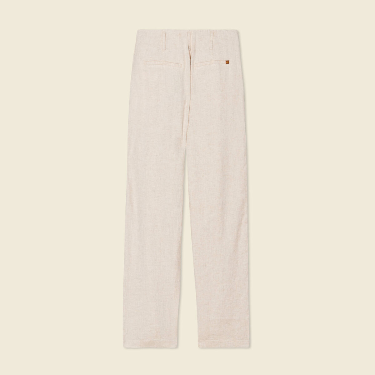 Pantalon large taille haute sable femme