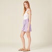Jupe ajustée drapée en tricot mauve femme