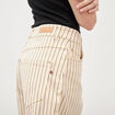 Bermuda large taille haute en jeans denim blanc femme