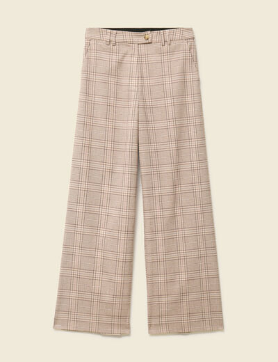 Pantalon loose taille standard fluide beige femme