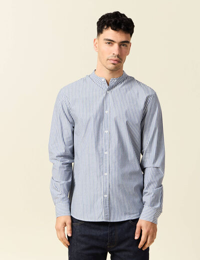 Chemise manches longues bleu marine homme