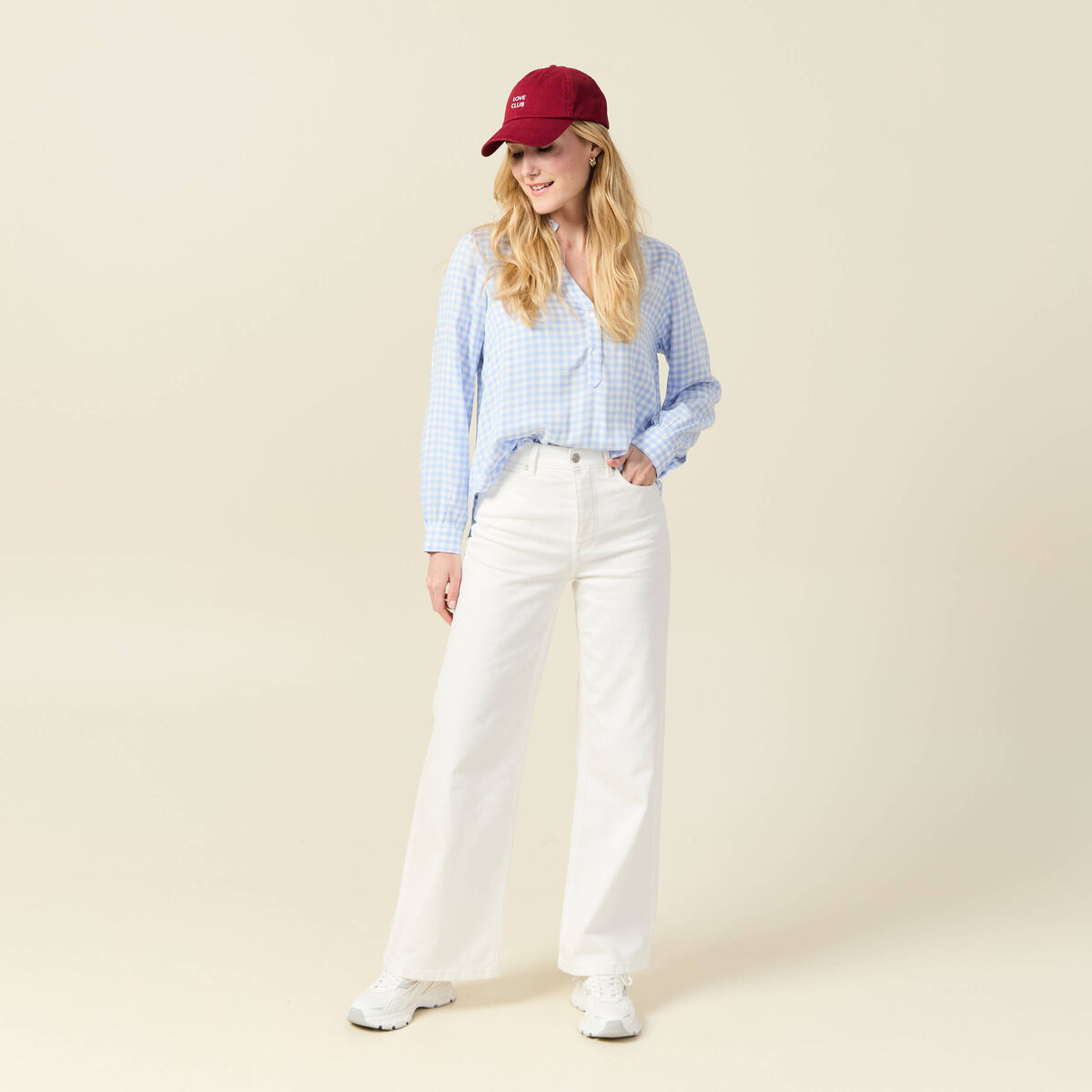 Blouse manches longues gris femme