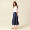 Jupe en coton bleu marine femme