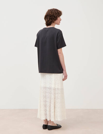 T-shirt oversize en coton noir femme
