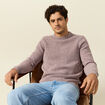 Pull manches longues vieux rose homme
