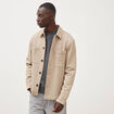 Surchemise manches longues col am&eacute;ricain taupe homme