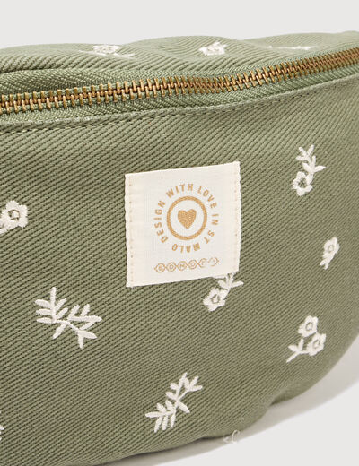 Banane en jeans avec doublure vert olive femme