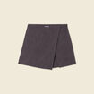 Jupe-short taille haute gris femme