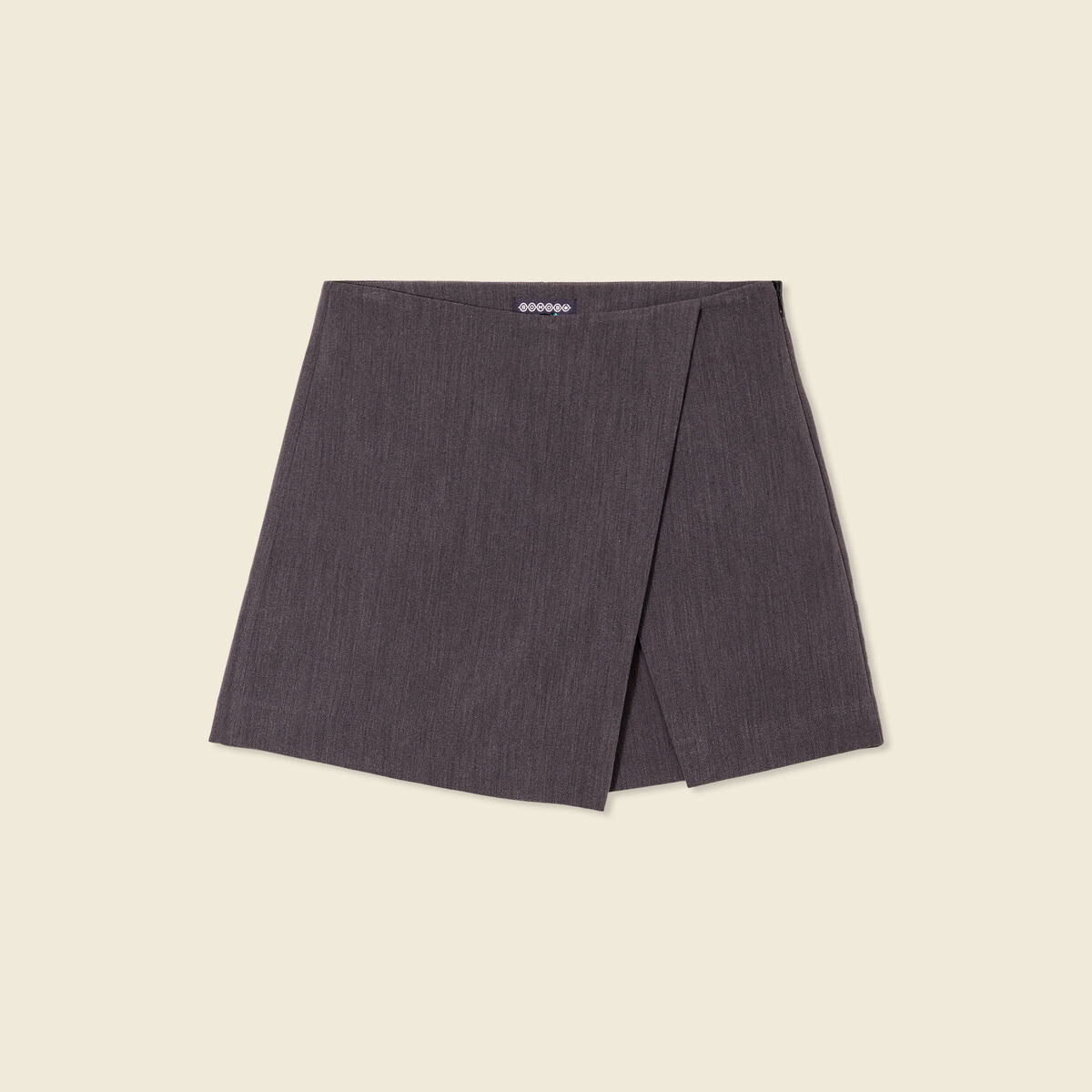 Jupe-short taille haute gris femme