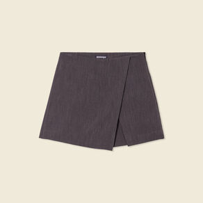 jupe short taille haute gris femme Jupe-short taille haute gris femme