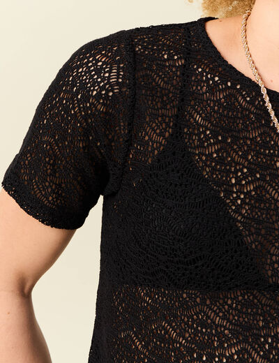 T-shirt manches courtes noir femme