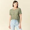 T-shirt manches courtes vert kaki femme