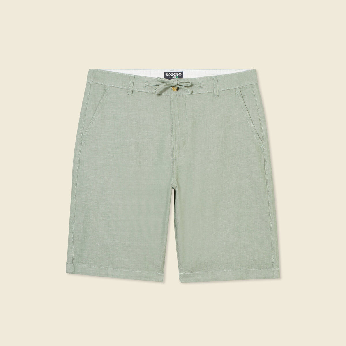 Bermuda droit vert olive homme