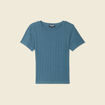 T-shirt manches courtes bleu gris femme