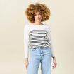 T-shirt manches longues ecru femme