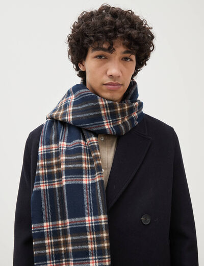 Plaid bleu marine homme