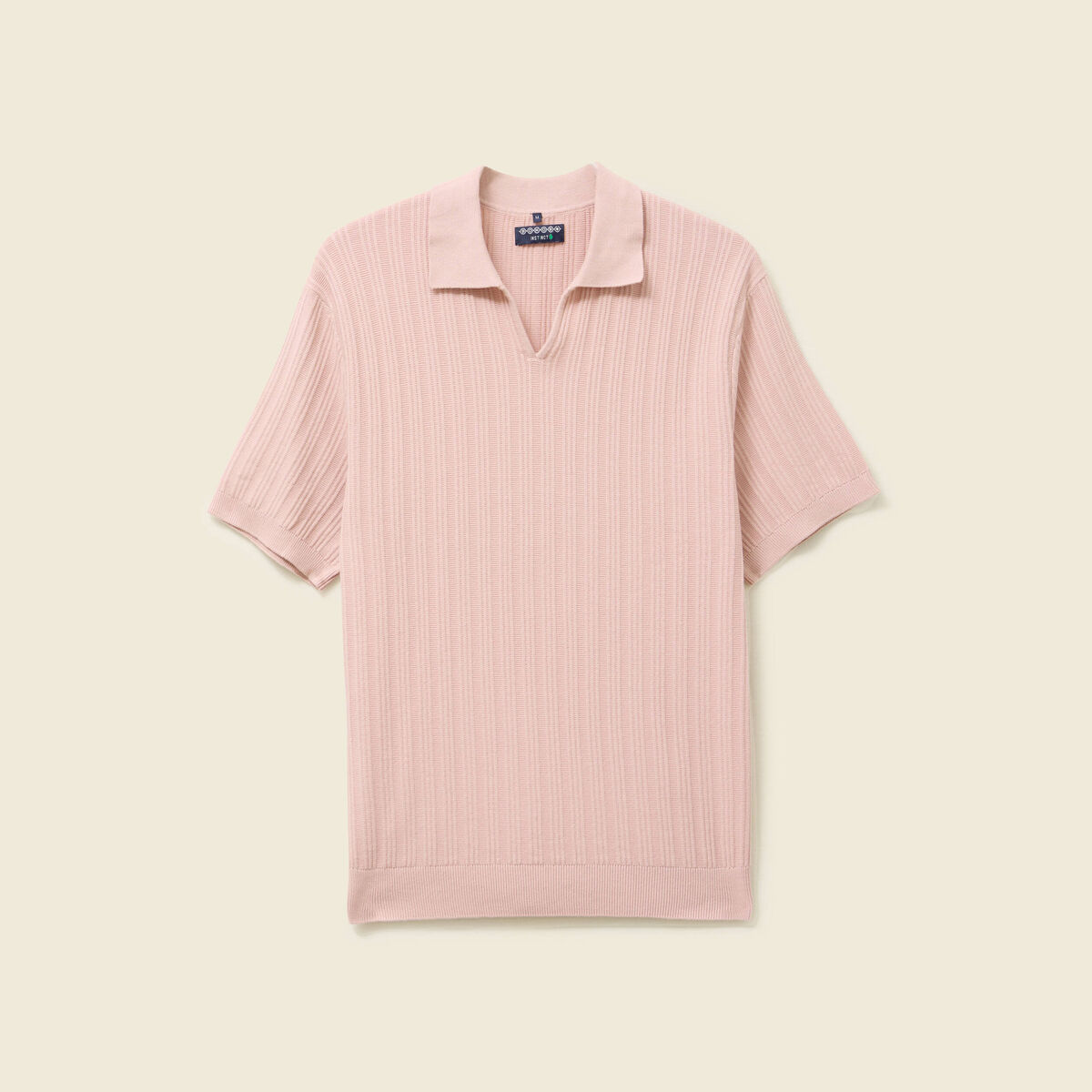 Polo manches courtes rose pastel homme