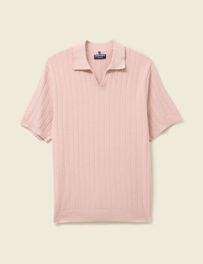 Polo manches courtes rose pastel homme