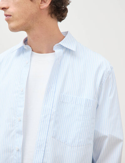 Chemise boyfriend en coton ecru homme