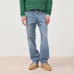 Jeans large longueur 34 en coton denim bleach homme