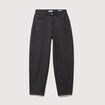 Jeans barrel taille haute 7/8&egrave;me denim gris femme