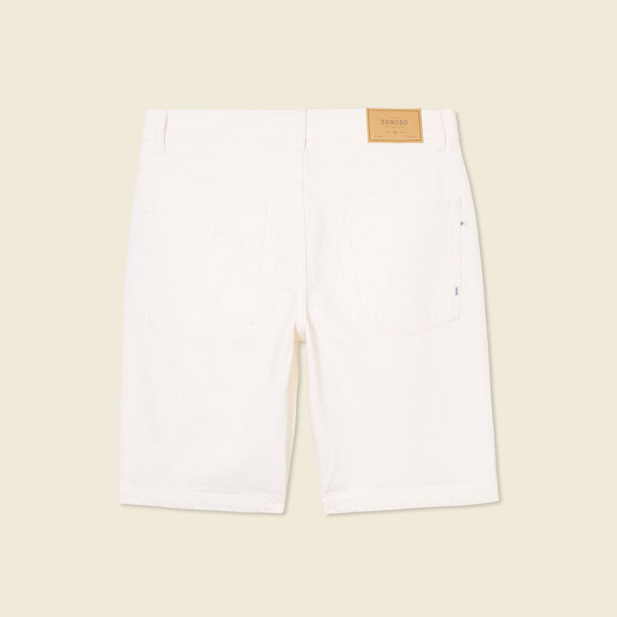 Bermuda droit en jean denim blanc homme