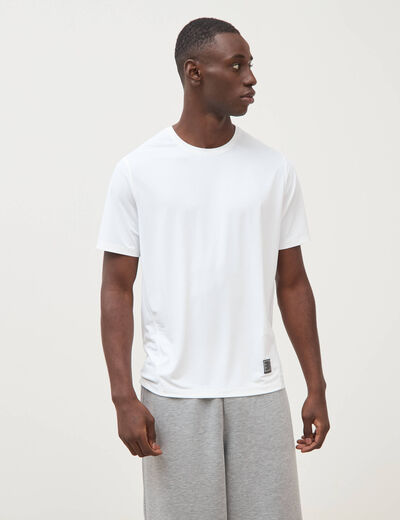 T-shirt col rond manches courtes blanc homme