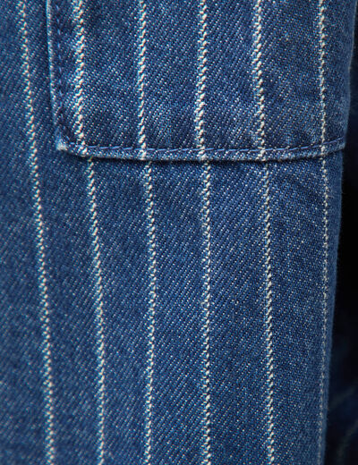 Surchemise oversize en jeans coton denim stone homme