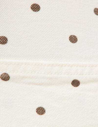 Jeans barrel taille haute bas resserr&eacute; ecru femme