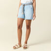 Short boyfriend ceinturé jean denim bleach femme