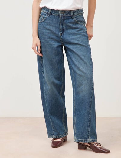 Jeans barrel taille standard bleu femme